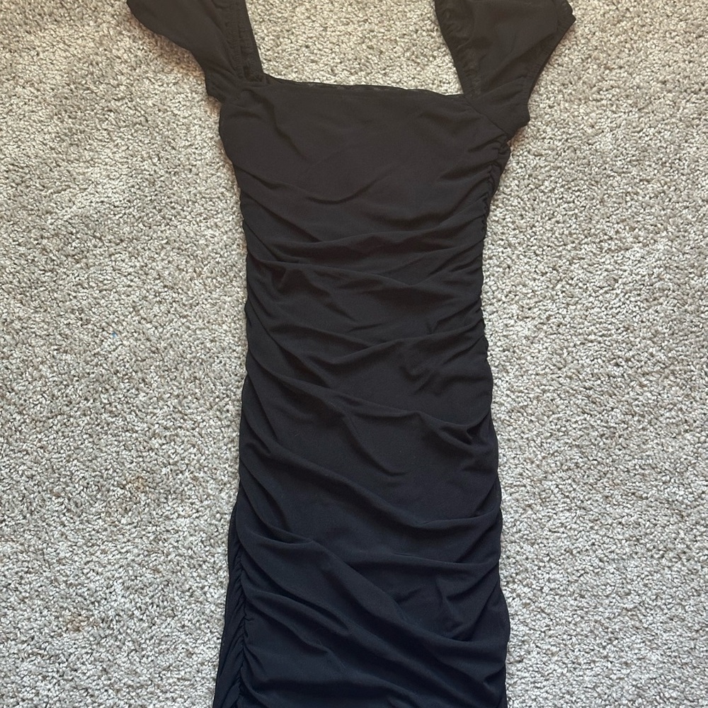 Princess Polly Black Ruched Mini Dress
